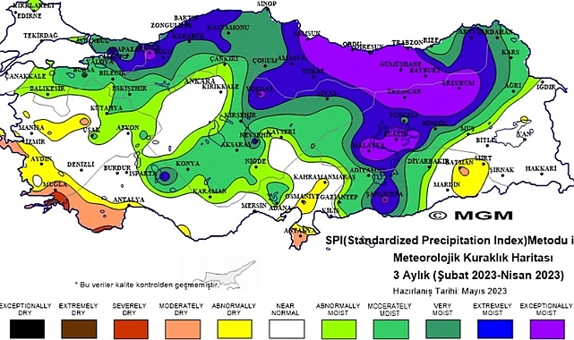 Karaman'da yağışlar arttı harita siyahtan yeşile döndü