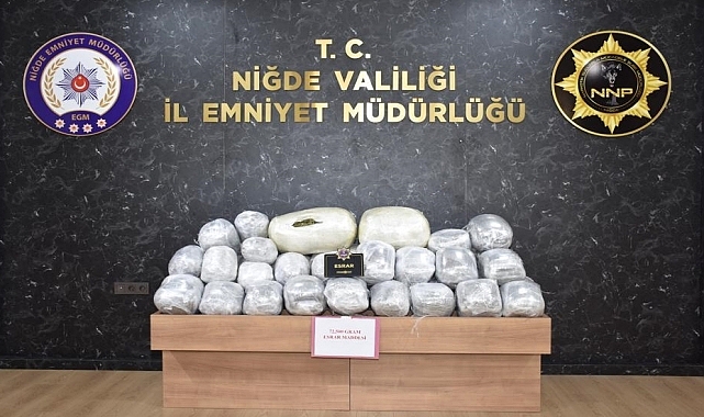 72,5 kilogram esrar ele geçirildi