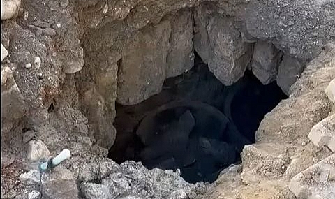 Doğalgaz çalışmaları sırasında içi küp dolu mahsen bulundu