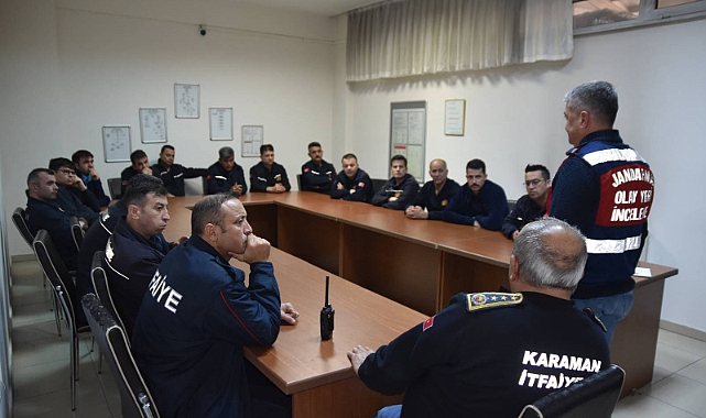 Jandarma Olay Yeri İnceleme Timinden İtfaiye Personeline Seminer