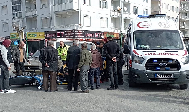 Karaman'da motosiklet ile otomobil çarpıştı: 1 yaralı