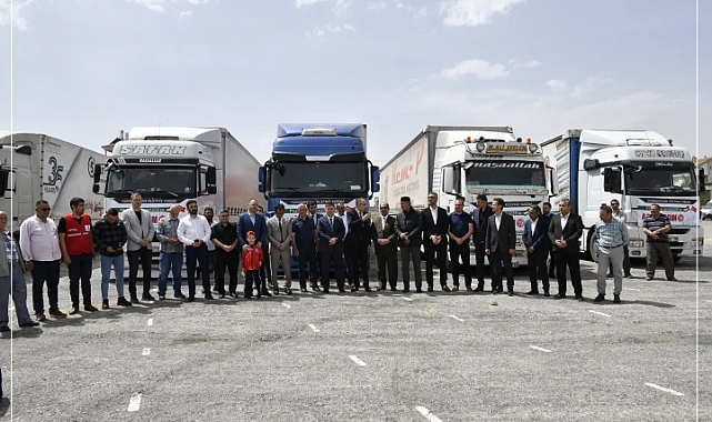 Karaman'dan Gazze'ye 5 yardım tırı gönderildi