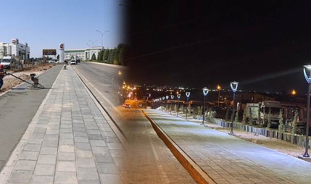 2. OSB yolunda yürüyüş yolu ve çevre düzenleme çalışmaları devam ediyor