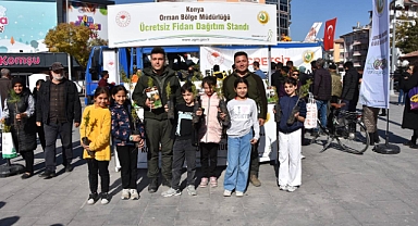 Karaman'da vatandaşlara fidan dağıtıldı