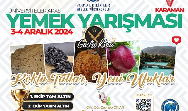 Karaman Mutfağı GastroKMÜ Yarışmasıyla Tanıtılacak