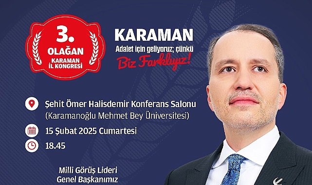 Erbakan Karaman'a geliyor