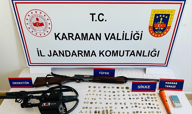 Karaman’da çok sayıda sikke ele geçirildi