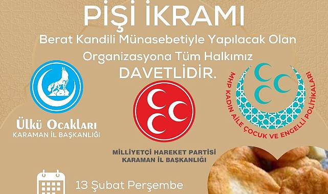 MHP, Berat Kandili sebebiyle vatandaşlara pişi ikramı yapacak