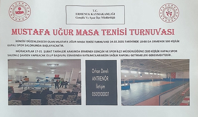 Mustafa Uğur Masa Tenis Turnuvası Düzenleniyor