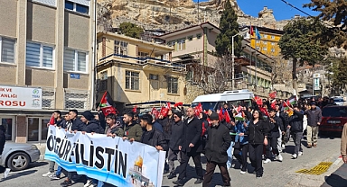Ermenek'te Filistin yürüyüşü düzenlendi
