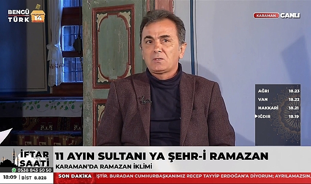 Yusuf Yıldırım, BengüTürk’te Karaman’ı ve Karamanoğulları’nı Konuşacak!