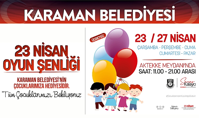 Karaman Belediyesi’nden Çocuklara 23 Nisan Hediyesi