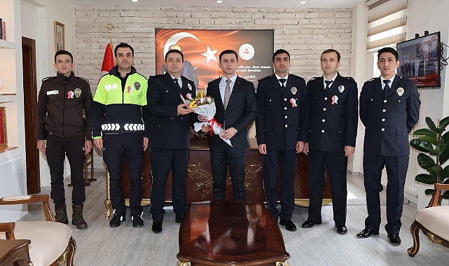Polis ve Emektarlarından Kaymakam Yamakoğlu'na ziyaret