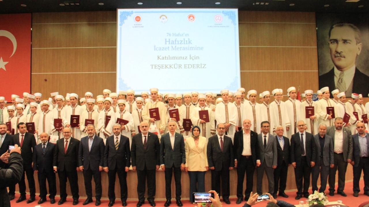Karaman'da 76 Hafız için icazet merasimi düzenlendi