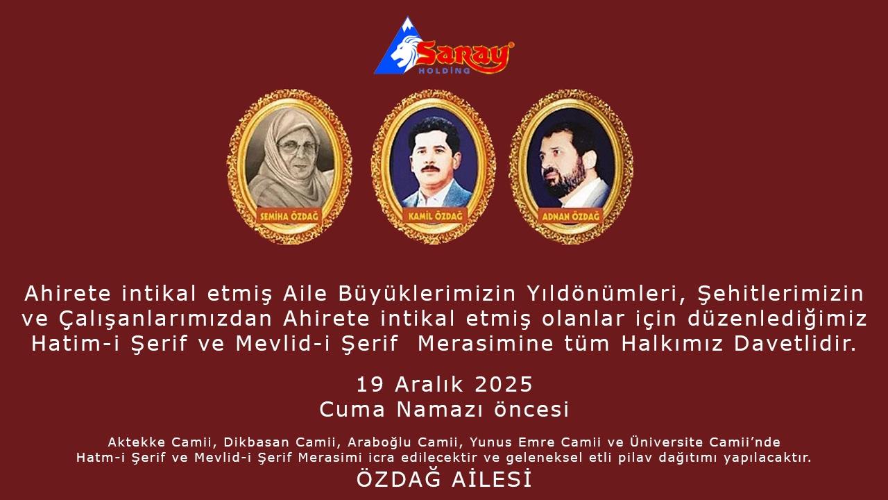 Saray Holding’den Mevlid Daveti