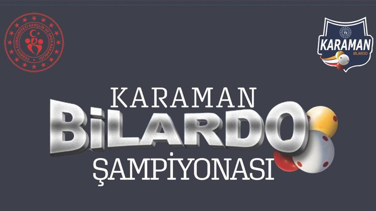 Karaman’da 3 Bant Bilardo Branşında Düzenlenecek