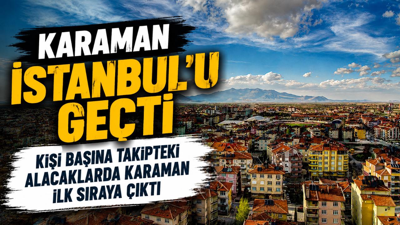 Kişi Başına Takipteki Alacaklarda Karaman İlk Sıraya Çıktı