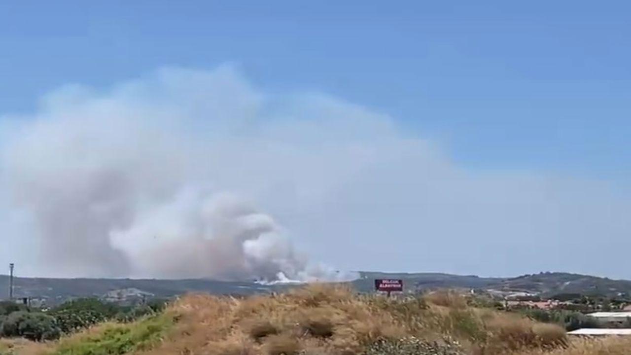 Çeşme’de yangın: Alaçatı Port’a yakın alanda yangın çıktı