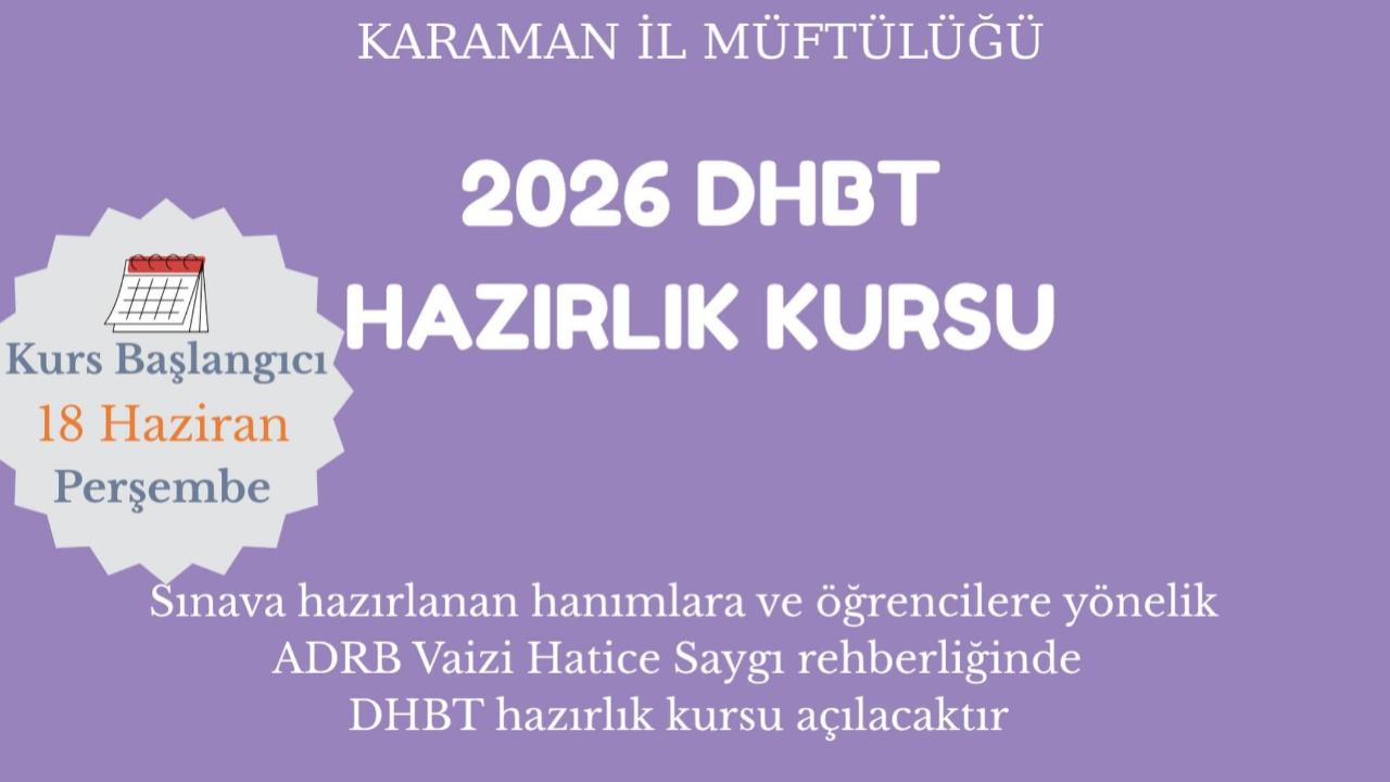 Karaman İl Müftülüğünden Hanımlara Yönelik Ücretsiz DHBT Hazırlık Kursu