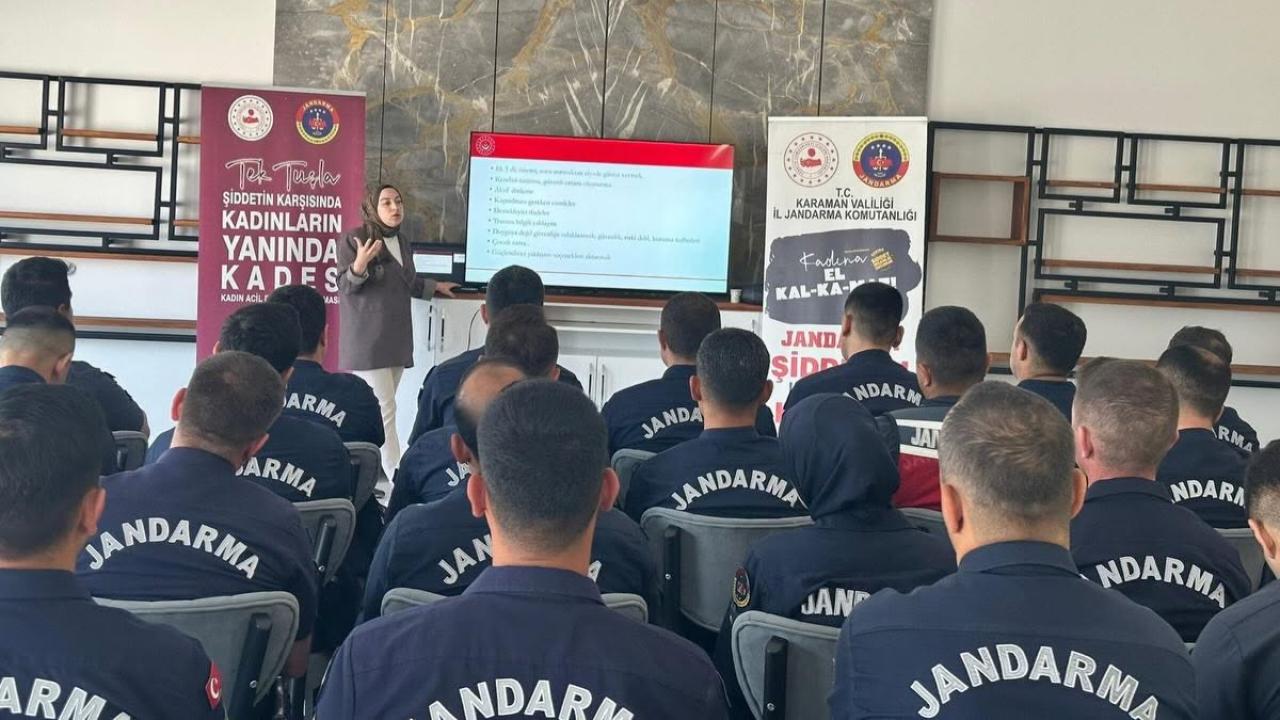Karaman’da Jandarma Personeline Kadına Yönelik Şiddetle Mücadele Eğitimi