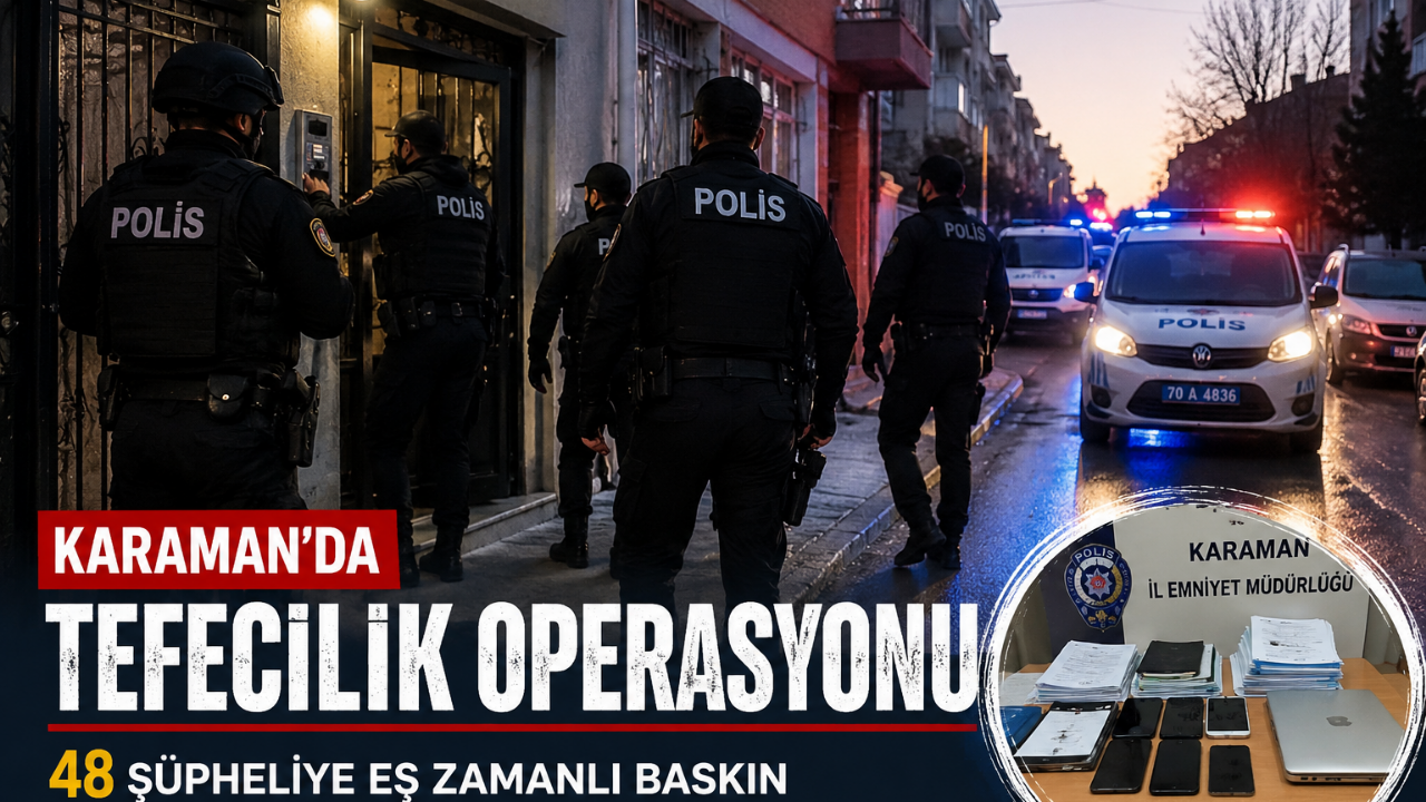 Karaman'da Tefecilik Operasyonu: 48 Şüpheliye Eş Zamanlı Baskın