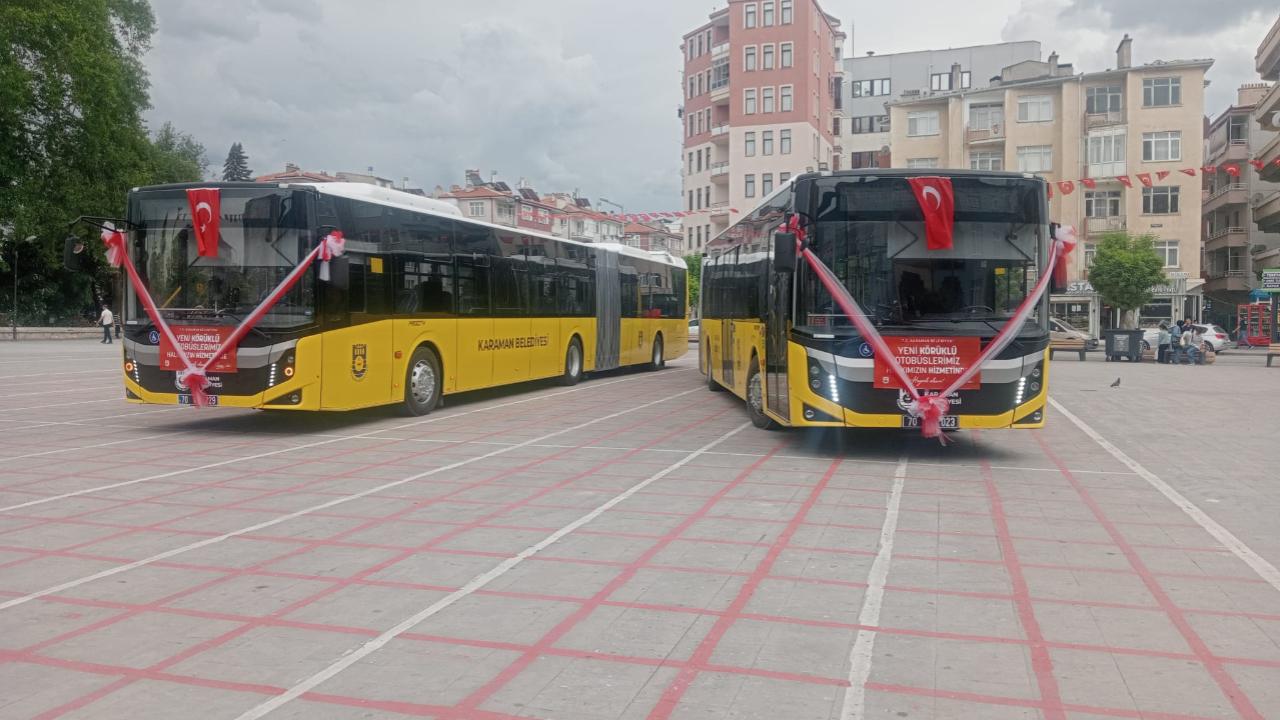Karaman’da Yeni Körüklü Otobüsler Hizmete Girdi
