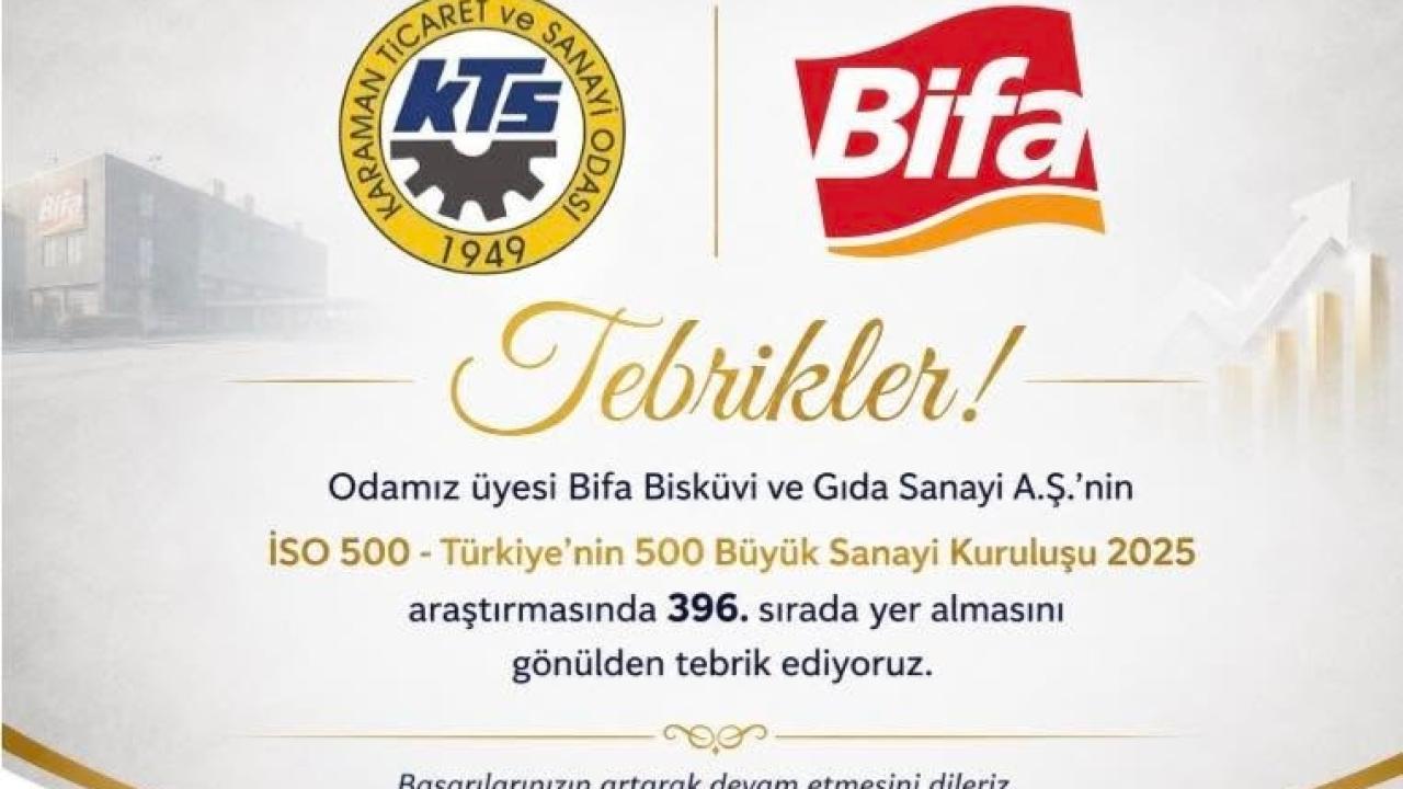 KTSO’dan İSO 500’e Giren Bifa Bisküvi'ye Tebrik