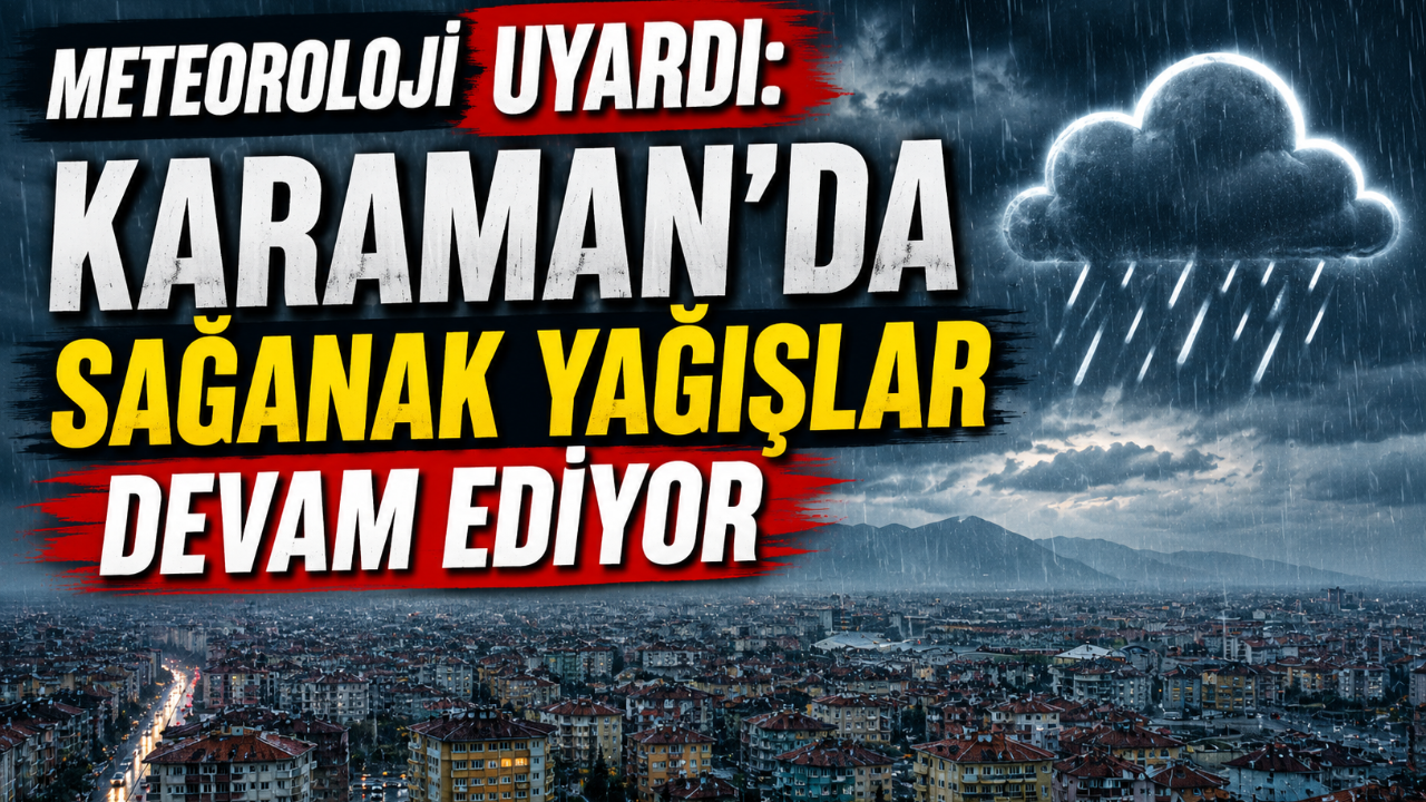 Meteoroloji Uyardı: Karaman'da Sağanak Yağışlar Devam Ediyor