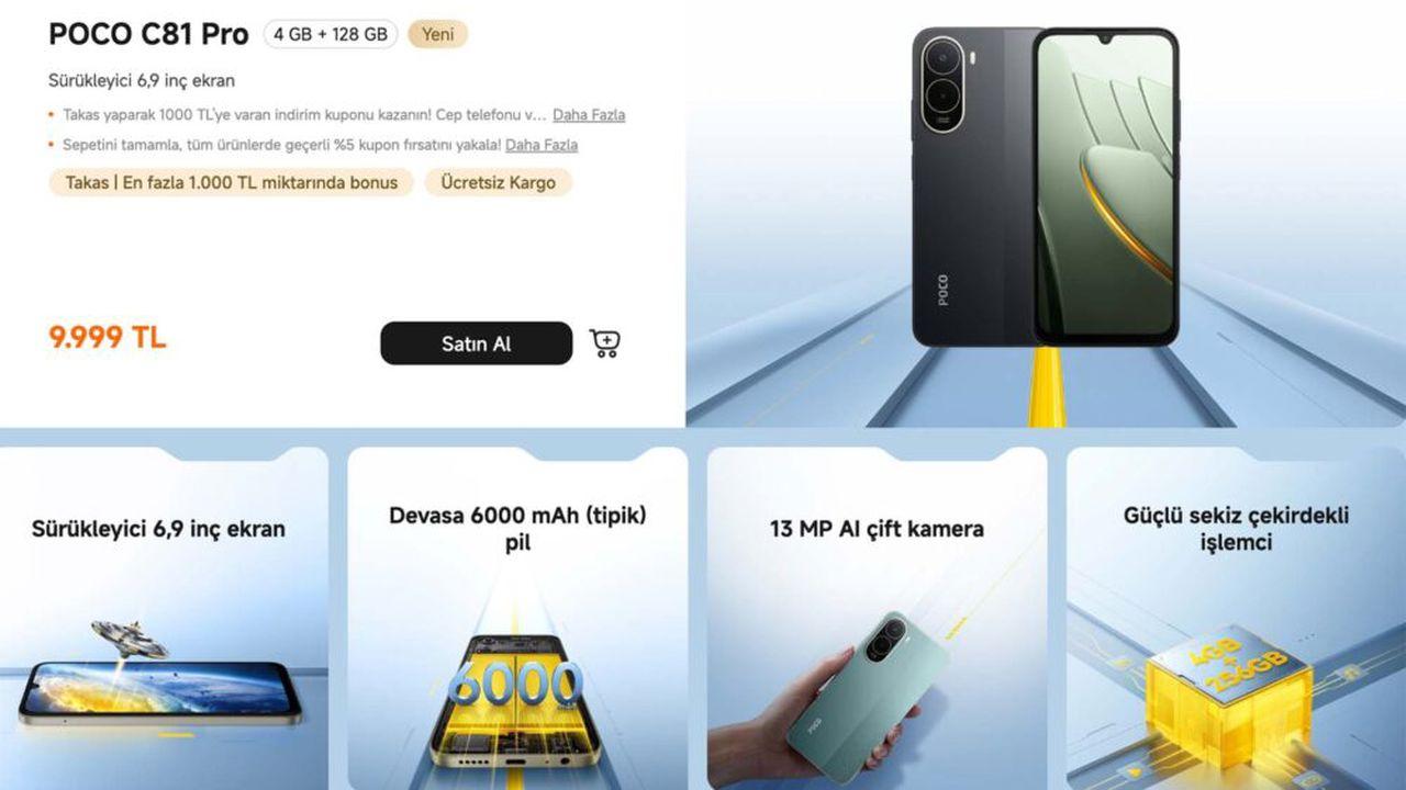 POCO C81 Pro Türkiye’de satışa çıktı: İşte fiyatı ve özellikleri