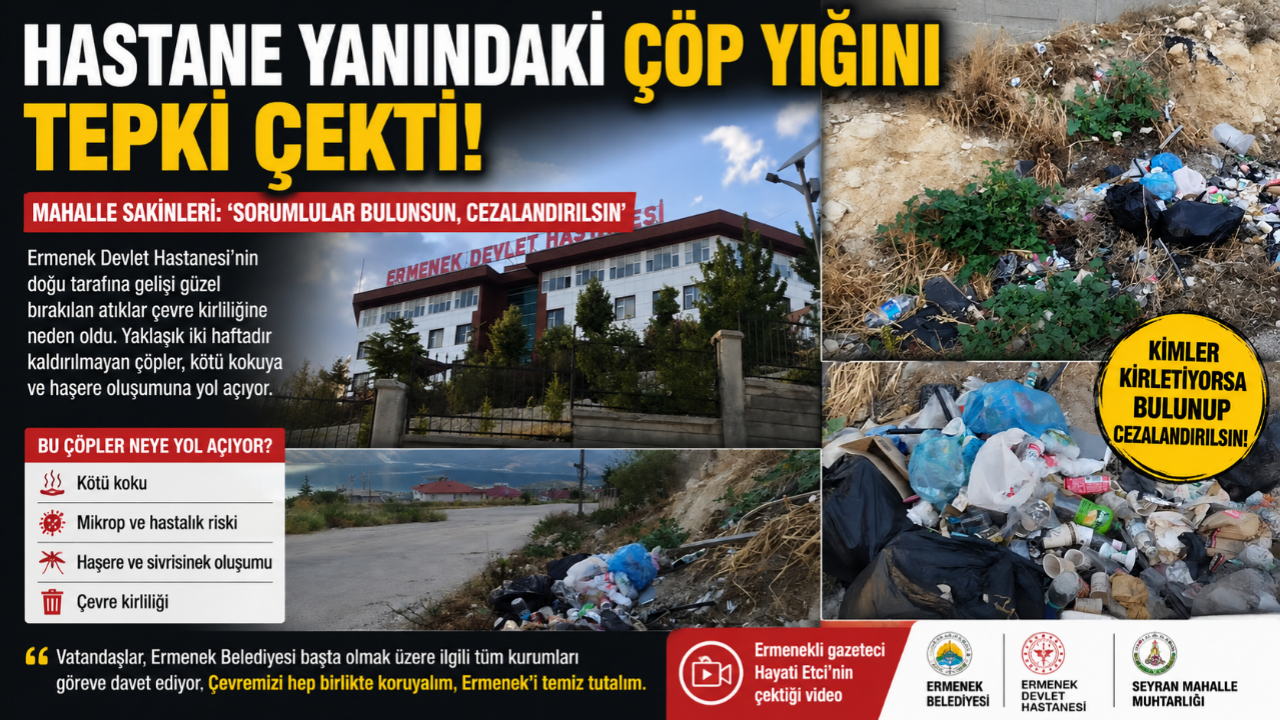 Hastane Yanındaki Çöp Yığını Tepki Çekti: "Sorumlular Bulunsun"