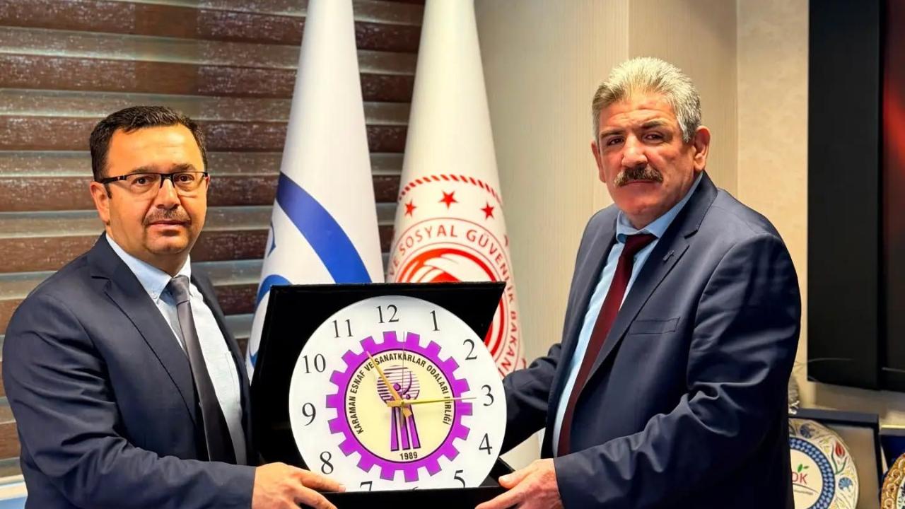 Karaman Esnaf Odaları Birliği'nden SGK İl Müdürü Serdar Fındık'a Ziyaret