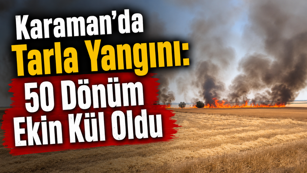 Karaman'da Tarla Yangını: 50 Dönüm Ekin Kül Oldu