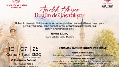 Karaman'da Vakıflar Genel Müdürlüğü'nden Sünnet Şöleni